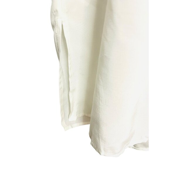 Ann Taylor Sleeveless Blouse Womens 2XL White Navy Trim Button Front Rayon Top - Picture 5 of 8